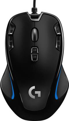 Logitech G300s /Ambidextrous design/Programmable Lighting/Frictionless Base,upto 2500 DPI Wired Optical Gaming Mouse  (USB 2.0, Black) at Rs. 499