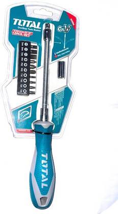 TOTAL 12PCS FLEXIBLE SHAFT Long Handle Screwdriver Set
