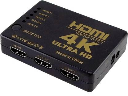 microware 4K 1080P HDMI Video Audio Signal Splitter 5 in 1 Hub Switch Switcher F PS4 HD TV Media Streaming Device