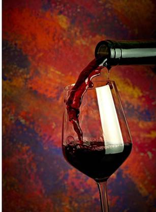 Pitaara Box Red Wine Pouring Image Framed Wall Art Painting Print Canvas 16.5 inch x 12 inch Painting