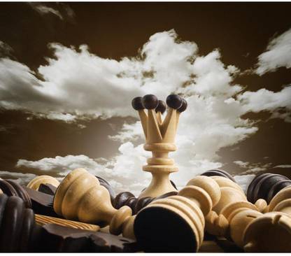 Artzfolio Chess Board Canvas Painting | MDF Wood Frame 20.8 x 18 inch (53 x 46 cms) Canvas 18 inch x 20.8 inch Painting
