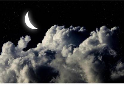 आर्टफोलियो Moon In The Night Sky Framed Art Print कैनवास 12 inch x 17.9 inch पेंटिंग