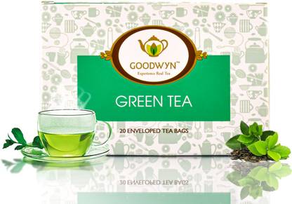 Goodwyn Pure and Premium Green Tea, 20 Tea Bags Green Tea Bags Box