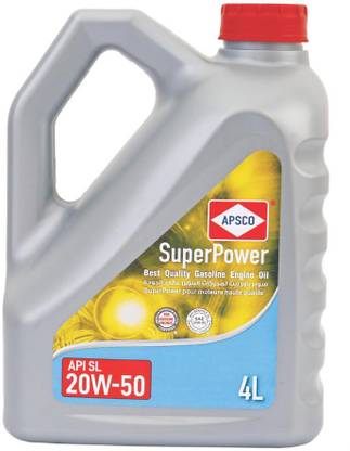 APSCO Super Power Gasoline Engine Oil 20W-50 API SL-4Ltr High Performance Engine Oil