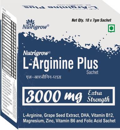 NUTRIGROW L-Arginine Plus (1Box) Sachet with Boost Energy/Increase Muscle Extra Strength