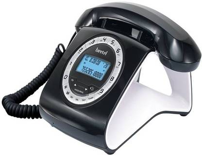 Beetel M73 Stylish Retro Design Corded Landline Phone with Answering Machine