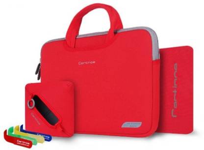Cartinoe Red Cartinoe Breath Series Zipper Sleeve Handbag For Macbook Pro 15.4 Inch, Size: 36 X 27cm Combo Set
