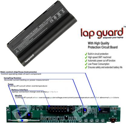 lapguard Asus Eee PC 1000H 6 Cell Laptop Battery