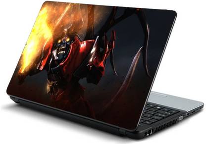 Geek lucifer doom dota 2 animation HQ Laminated Vinyl Laptop Skin Compatible for 15.6 inch