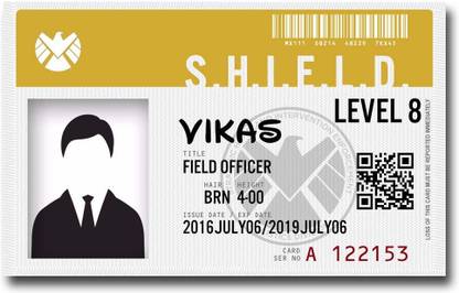 Posterchacha VIKAS Name S.H.I.E.L.D Agent Laptop Skin Vinyl Reusable Laptop Skin Compatible for 14 inch