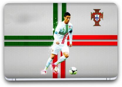 Saledart Cristiano Ronaldo Real Madrid Portugal Flag Vinyl Laptop Decal 15.6
