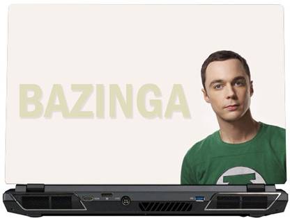 SkinShack Sheldon Big Bang Theory Bazinga Laptop Skin Vinyl Reusable Laptop Skin Compatible for 14.1 inch