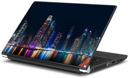 Bluegape Dubai View Night Vinyl Laptop Skin Compatible for 15.6 inch