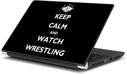 ezyPRNT Keep Calm and Watch Wrestling (13 to 13.9 inch) Vinyl Reusable Laptop Skin Compatible for 13 inch