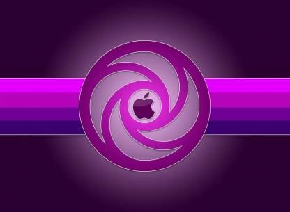 WOW Purple Apple Logo Design Vinyl Laptop Decal 10.1