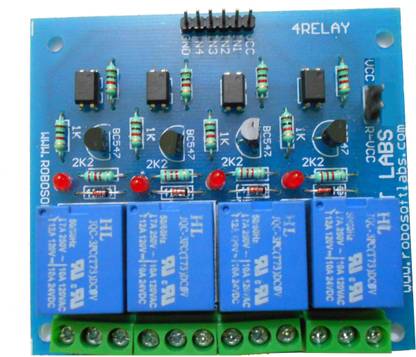 Robosoft Labs 4 Channel +12V OPTOCOUPLER Protection BASED Relay Board Module for ALL MICROCONTROLLER