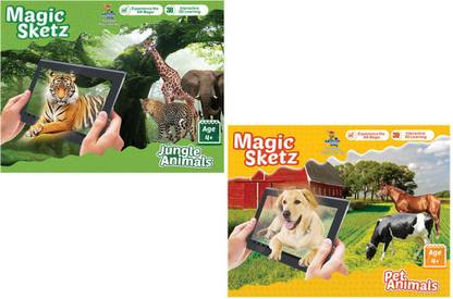 Augment Works Magic Sketz – 3D Combo Pack Of Jungle & Pet Animals