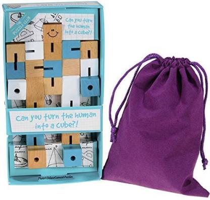 Deluxe Games and Puzzles Professor Egg Head'S The Human Cube Puzzle _ Bonus Velveteen Drawstring 5 X 7 Storage Pouch