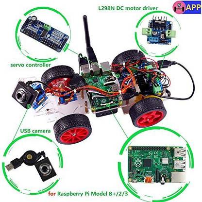 SunFounder Smart Video Car Kit For Raspberry Pi With Android App, Compatible With Rpi 3, 2 And Rpi 1 Model