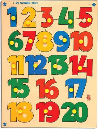 Half Degree Wooden Number Puzzle - 1 to 20