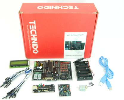 Technido AVR Development Board for ATMEGA 32 Kit Self Starter Learning USB Programmer with Interfacing Modules | TECHNIDO