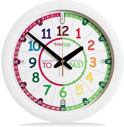 Easyread Time Teacher Children's Wall Clock with simple 3 Step Teaching System. learn to tell the time