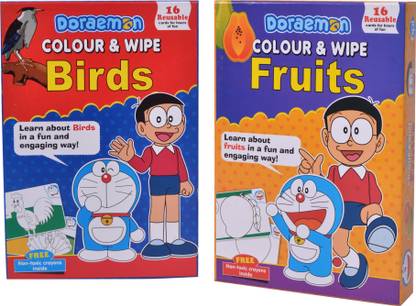 Doraemon Colour & Wipe Set