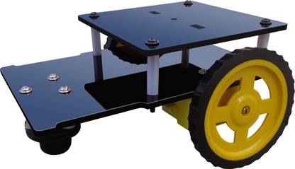 Project Maker Multipurpose Double Layer Robotic Chassis with motors and wheels II Double space Robotic platform with motor-wheel set II Arduino and IoT acrylic robotic platform with high speed motor set II Smart car robot Educational Electronic Hobby Kit