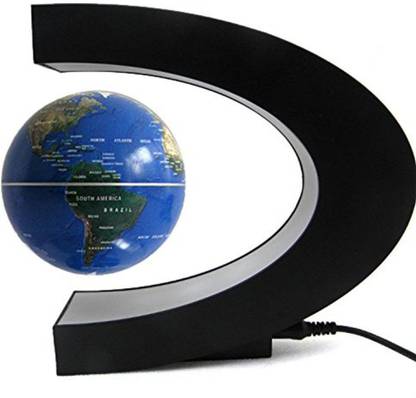 Senders Senders Floating Globe with LED Lights 
C Shape Magnetic Levitation Floating Globe World Map for Desk Decoration (Dark Blue)