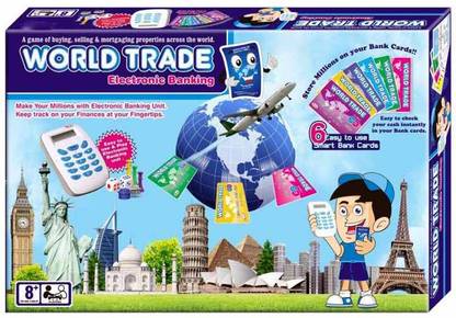 Wishkart World Trade Property Trading Game For Kids With Electronic Banking and Swipe Machine