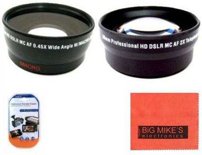 Big Mikes 58Mm .45X Wide Angle Lens + 2X Telephoto Lens For Canon Digital Eos Rebel Mobile Phone Lens