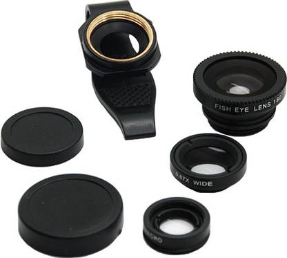 Fotonica Universal 3 in 1 Cell Phone Camera Lens KitBlack Mobile Phone Lens
