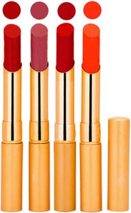 RYTHMX Creamy Matte Long Lasing Premium Lipstick ( Valentino, Plum, Orange, And Red Lip Colors)