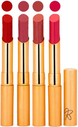RYTHMX Creamy Matte Long Lasing Premium Lipstick ( Valentino, Plum, Nude, And Magenta Lip Colors)