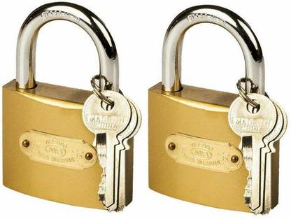 DOCOSS Pack Of 2-Door Shutter Lock 63 mm 3 keys Solid good quality & Hardened Padlock