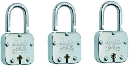 Link atoot square 40MM pack of 3 Padlock