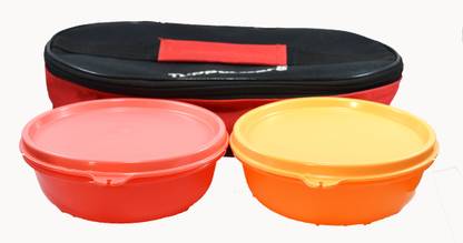 TUPPERWARE tiffin 2 Containers Plastic Office Lunch Box