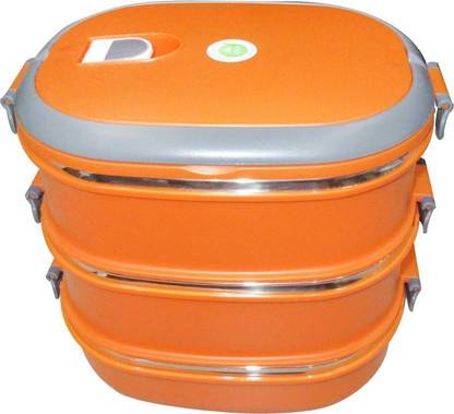 BLUE BIRDS lunch box orange clr 3 Containers Lunch Box