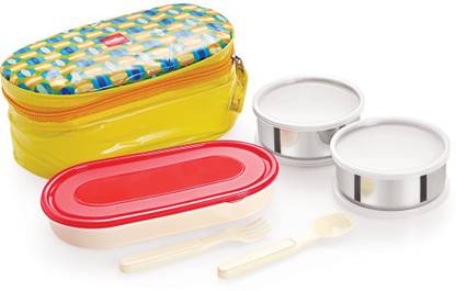 Cello World Bighfffhwite 3 Containers Lunch Box