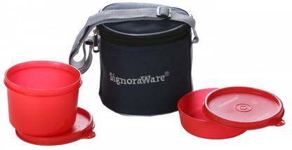 Signoraware Executive Red (Small-630ml) 2 Containers Lunch Box