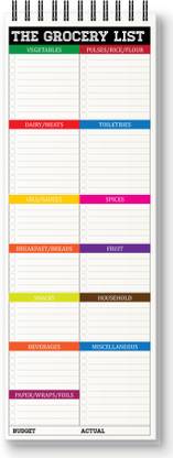 Nourish The Grocery List Regular Planner/Organizer Ruled 50 Pages