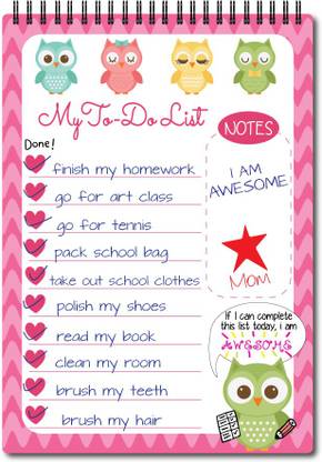 Nourish A4 Kids Owl Planner A4 Planner/Organizer Ruled 75 Pages