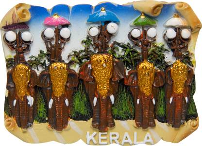 Temple Trees Kerala Pooram Elephant Fridge Magnet Pack of 1