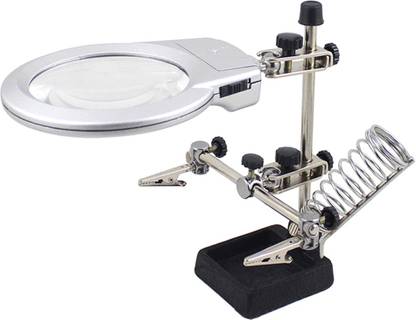 SJ Helping Hand Magnifying Glass LED Light W 2X-6X Soldering Stand