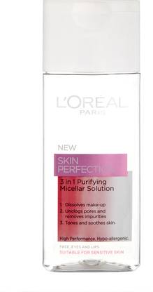 L'Oreal Paris Skin Perfection 3 in 1 Purifying Micellar Solution Makeup Remover