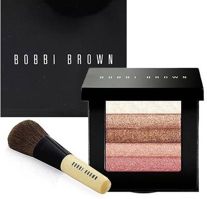 Bobbi Brown Rose Shimmer Brick Set + Blusher Brush