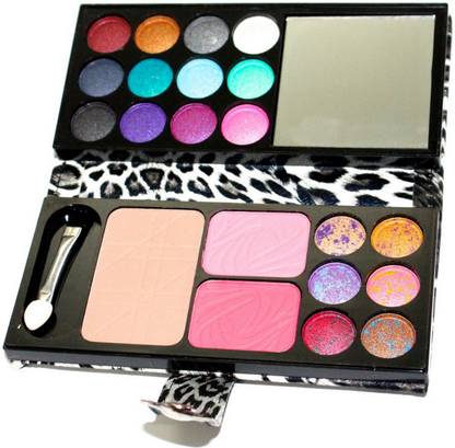 Beauty of Life Mini Wallet Like B&W Leopard Print All In 1 Makeup Palette,Portable.