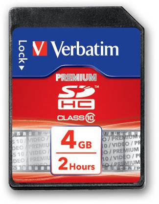 Verbatim SDHC 4GB Class 10 4 GB SDHC Class 10 10 MB/s  Memory Card Compatible with Camera, Mobile