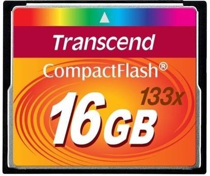 Transcend TS16GCF133 16 GB Compact Flash  Memory Card Compatible with Camera