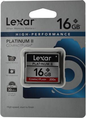 Lexar Platinum II 200x 16 GB Compact Flash 30 MB/s  Memory Card Compatible with Camera, Mobile
